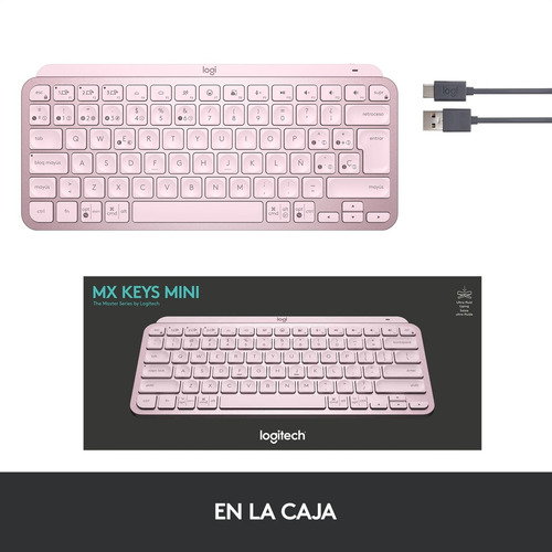 Imagen 7 de 10 de Teclado Avanzado Recargable Logitech Mx Keys Mini - Rosado