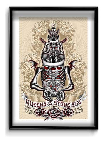 Cuadro Queens Of The Stone Age 1 20x30 (marco+lámina+vidrio)