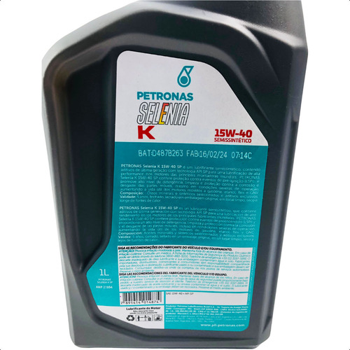 Kit 3 Óleo Lubrificante Motor Petronas Selenia K 15w40 Api