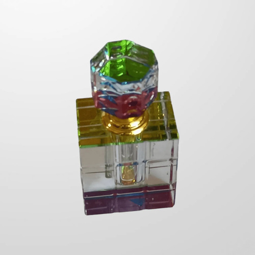 Botella De Perfume Vintage De Cristal -  Forma Cuadrada 
