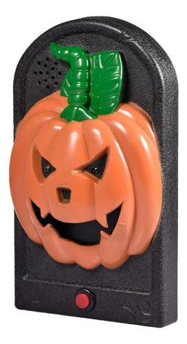 Campainha De Porta Halloween C/ Luz E Som Cor Abóbora Pilha