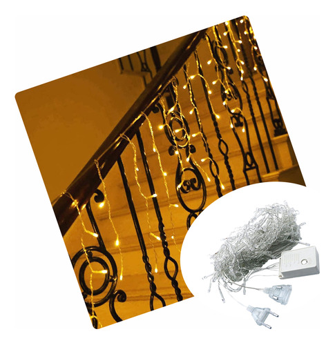 Luces Led X 10mts Cascada / Calida / Con 400 Luces