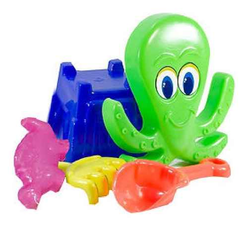 Cubeta P Playa Mar Niños Castillo Pez Caballito Arena 15pz