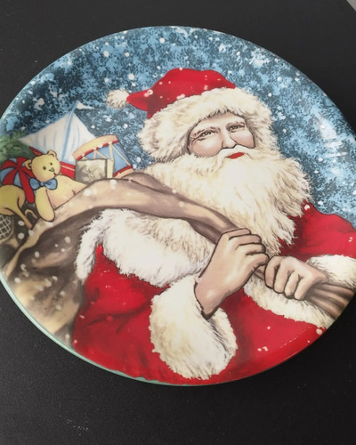 Plato Decorado San Nicolas Santa Navidad Grande (Usado)