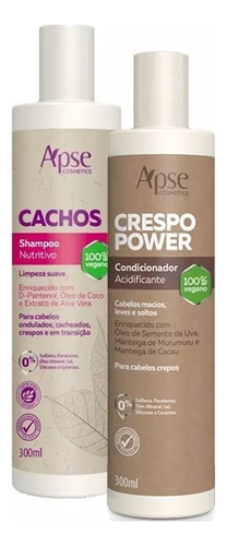 Kit Shampoo Cachos E Condicionador Crespo Power 300ml - Apse