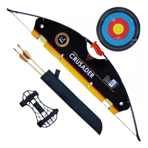 Arco Y Flecha De Tiro Ek Crusader 15 Lb Principiante + Kit 