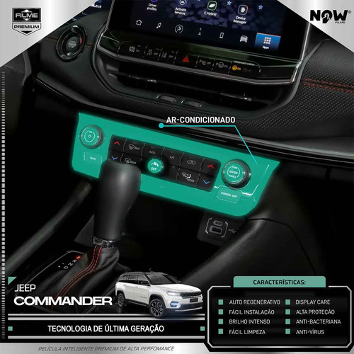 Película Proteção Console Ar Jeep Commander 22 23 2024 2025