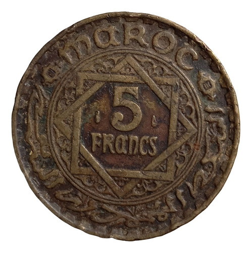  Moneda Marruecos Protectorado Frances 1365-1946 5 Francos