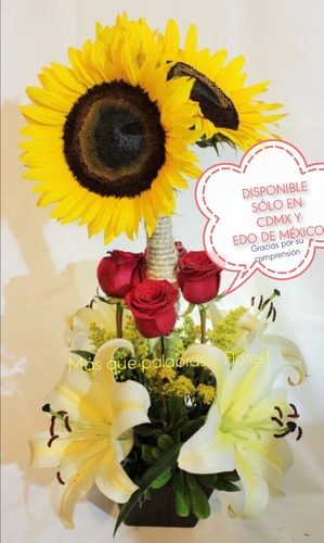 Arreglos Florales Girasoles Rosas Rojas Y Lilis Hermoso | Meses sin  intereses