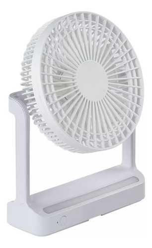 Ventilador Portátil De Mesa Com Luz Noturna Recarrega Cor Da Estrutura Branco Cor Das Pás Branco Diâmetro 17 Cm Material Das Pás Pps Quantidade De Pás 4 Usb