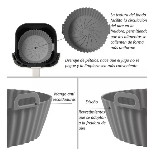 Bandeja Molde Silicona Freidora De Aire Airfrayer Redonda Según Stock