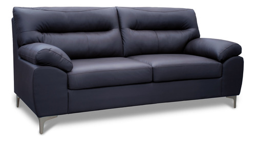 Sofa De Piel Genuina Isabela - Confortopiel Color Azul Marino