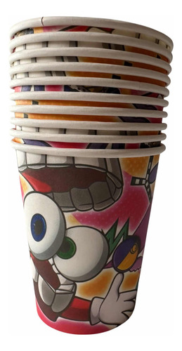 Pack 10 Vasos Cumpleaños Decoración Amazing Circus Digital