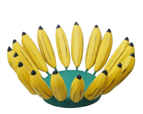 Fruteira Artesanal E Rústica Bananas Madeira E Ferro Linda