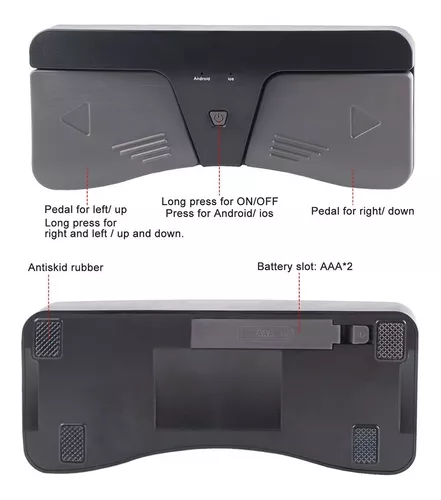 Pedal Sem Fio Bluetooth Passador De Página Partitura E Cifra