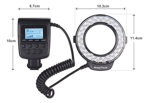 Flash Macro Led Hd-130 3000-15000k Con Pantalla Lcd