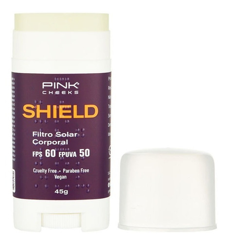 Imagem 1 de 5 de Shield Protetor Solar Fps 60 Bastão Pink Cheeks 45g Corporal