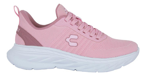 Tenis Para Correr Charly 8004 Blanco Con Rosa Para Mujer