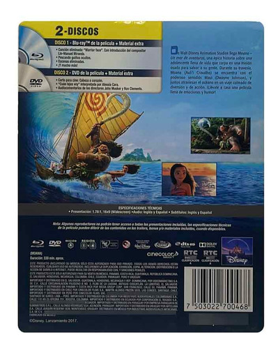 Moana Un Mar De Aventuras Bluray + Dvd