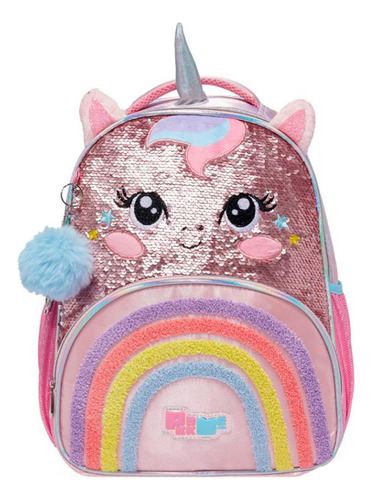 Mochila De Costas Pack Me Unicornio Brilhosa Com Orelha Rosa