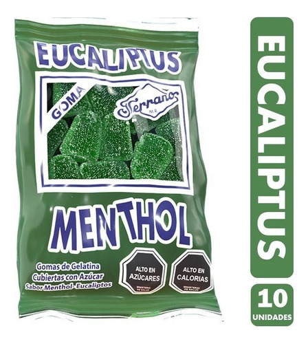 Gomitas Eucaliptus Menthol De Fruna, Pack De 10 Bolsitas