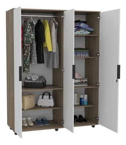 Closet Faune Con Espejos Miel / Blanco