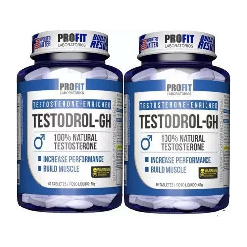 X 2 Testodrol - Gh Testosterona Pré Homonal 120comp - Profit