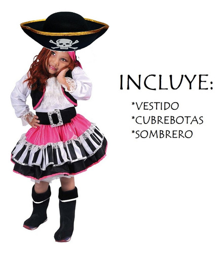 Disfraz De Pirata Deluxe Para Niña Talla: 10     