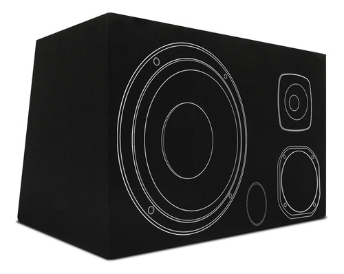 Caixa Som Trio Dutada Shutt 45 Litros Subwoofer 12 Carpete