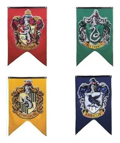 Juego De Cuatro Banderas Decorativas Harry Potter College