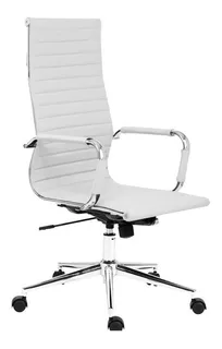 Silla de escritorio Koa OFI210 ergonómica blanca con tapizado de cuero sintético