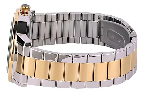 Relógio Technos Masculino Golf Bicolor Dourado/Prata Fundo Azul