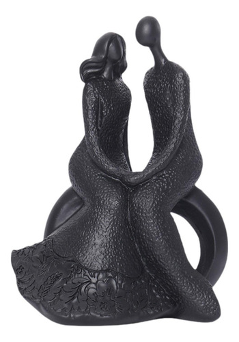 Amantes De La Estatua De Amantes De La Sentarse Negro