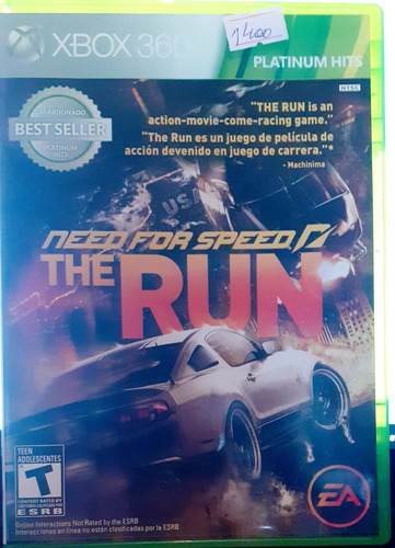 Need For Speed The Run Juego Xbox 360 Excelente Estado Ntsc