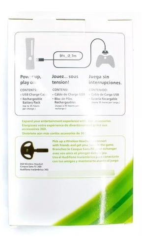 Kit Carga Y Juega Xbox 360 Cargador