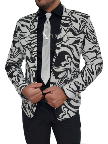 Saco Sport Elegante Elastizado Blazer Estampado Único