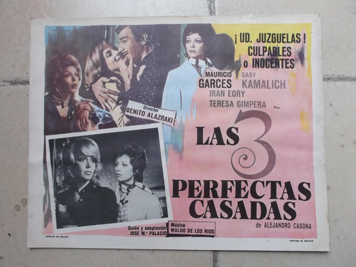 Vintage Lobby Card Mauricio Garces Las 3 Perfectas Casadas 5