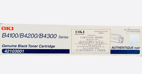 Imagen 1 de 1 de Toner Oki 42103001 B4100 / B4200 / B4300 Negro