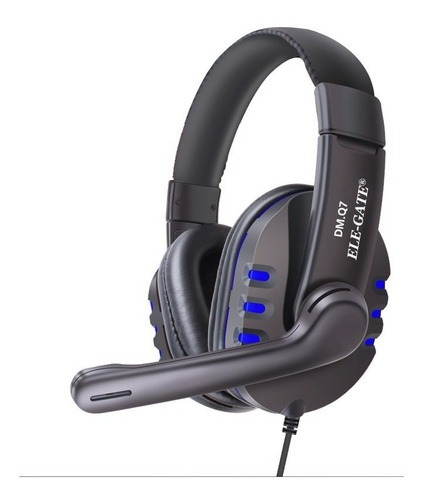Audifonos Diadema Gamer Usb Pc Lap Ps4 Microfono Color Negro/Azul Color de la luz sin color