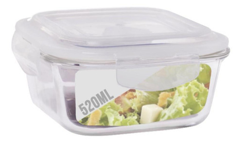 Conjunto 3 Potes De Vidro 520ml Hermético 4 Travas Marmita