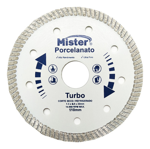 Disco De Corte Porcelanato Turbo - Mister Cor Prata