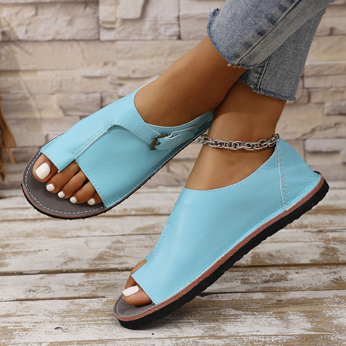 Zapatillas De Playa Con Punta Abierta, De Verano, De Gran Ta