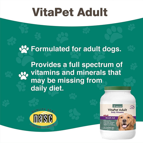 Naturvet  Vitapet Adult Daily Vitamins For Dogs  Plus Breath