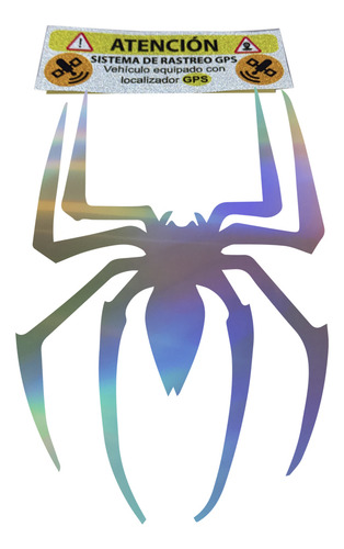 Calcomania Spiderman Araña Auto Moto Sticker Holografico 1p
