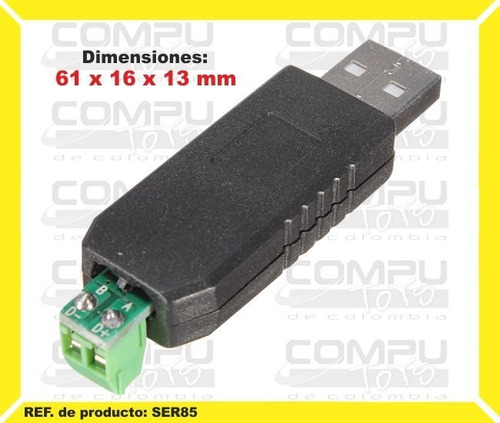 Conversor Usb 2.0 A Rs-485 (2 Hilos) Ref Ser85 Computoys Sas