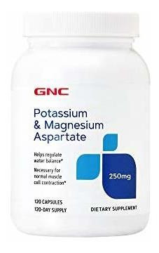 Gnc Aspartato De Potasio Y Magnesio 250 Mg, 120 Cápsulas, Ay
