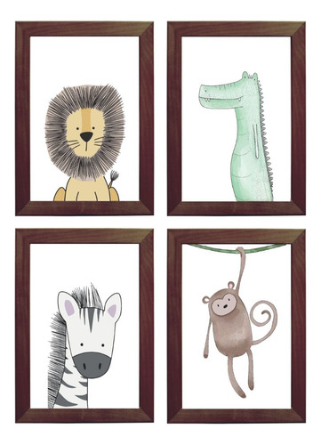 Quadros Decorativos Infantil Safari Animais Da Floresta