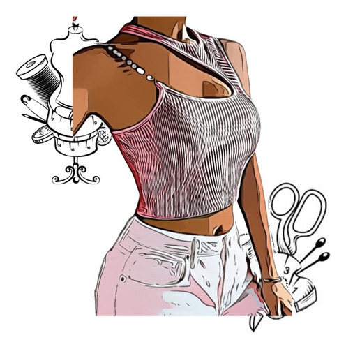 Modelagem Em Pdf De Cropped Assimetrico Pp Ao Xg #65