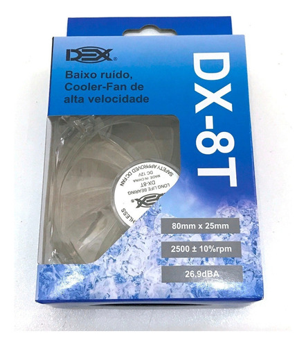 Cooler Fan Dex 80mm Dx8t Led Azul