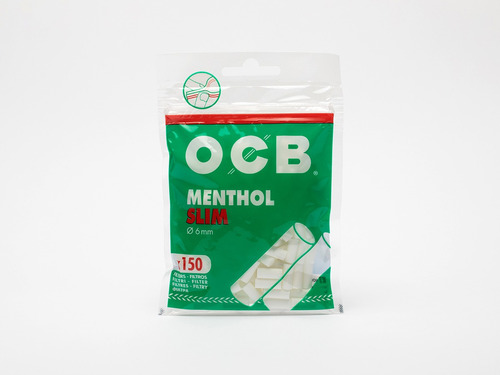 Filtro Ocb Menthol Slim 6mm Display Com 10 Pacotes Sabor Mentolado